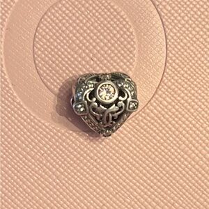 Authentic Pandora Heart Charm With Pink and CZ stones-OBO